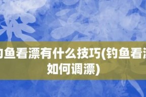 钓鱼调漂与观察技巧（提升钓鱼技巧，轻松捕获丰收）