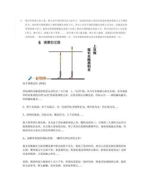 江河钓鱼糸钩调漂技巧（掌握调漂技巧）  第2张